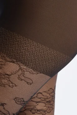 Medias transparentes con flores - 15D