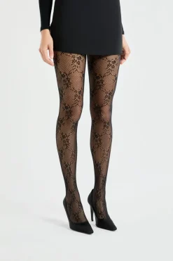 Medias transparentes con motivos - rejilla