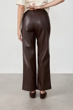 Pantalón anchos con efecto piel