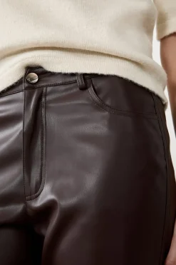 Pantalón anchos con efecto piel