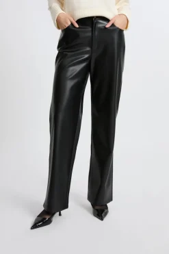 Pantalón anchos con efecto piel