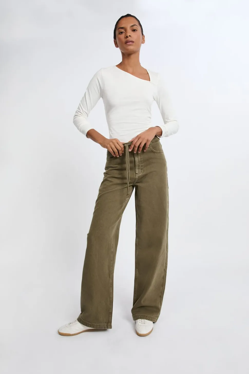 Pantalón con cordón de algodón