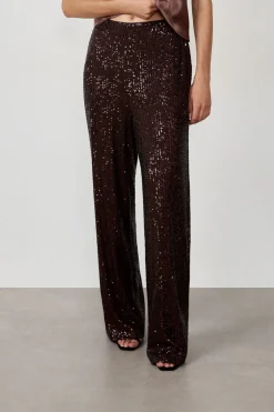 Pantalón corte ancho con lentejuelas