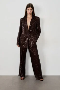 Pantalón corte ancho con lentejuelas