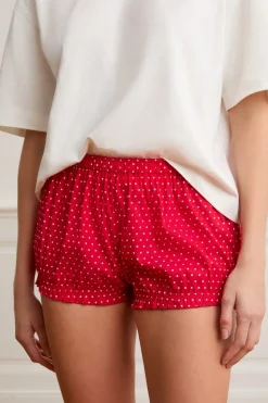 Pantalón corto bombacho con lunares y algodón