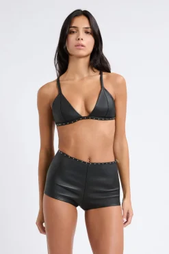 Pantalón corto de cuero