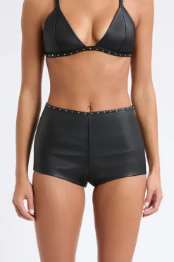 Pantalón corto de cuero