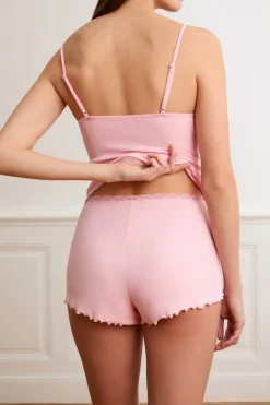 Pantalón corto de encaje de algodón