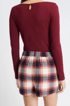 Pantalón corto de pijama a cuadros