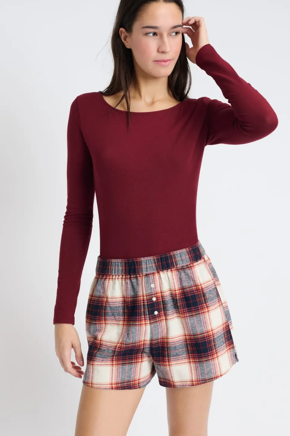 Pantalón corto de pijama a cuadros