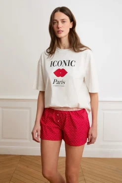 Pantalón corto de pijama con lunares y algodón