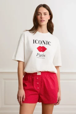 Pantalón corto de pijama con lunares y algodón