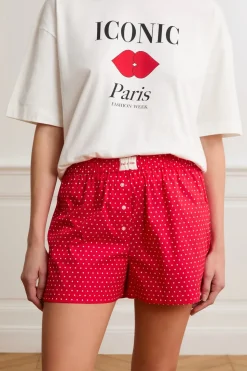 Pantalón corto de pijama con lunares y algodón