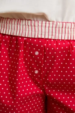 Pantalón corto de pijama con lunares y algodón