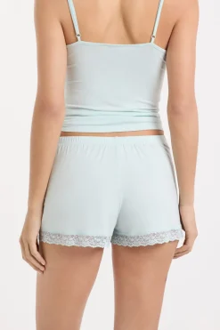 Pantalón corto de pijama con detalles de encaje