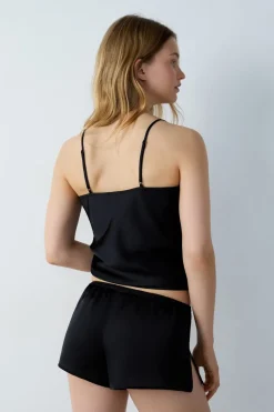 Pantalón corto de pijama de satén