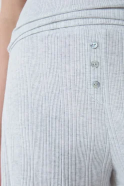 Pantalón corto de pijama de algodón acanalado