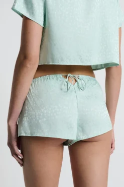 Pantalón corto de pijama satinado estampado