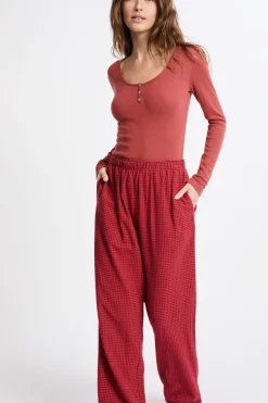 Pantalón de pijama a cuadros de algodón