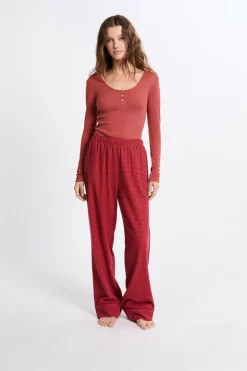 Pantalón de pijama a cuadros de algodón