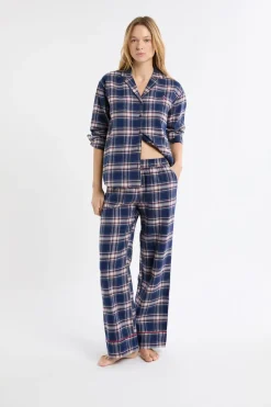 Pantalón de pijama a cuadros de algodón