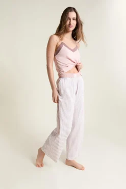 Pantalón de pijama a rayas con algodón