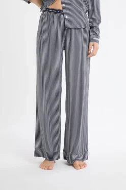 Pantalón de pijama a rayas con cintura elástica