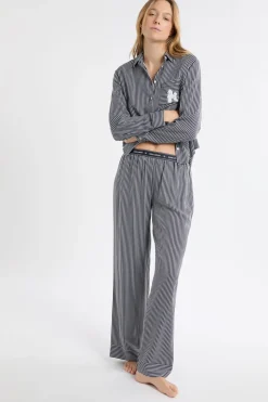 Pantalón de pijama a rayas con cintura elástica