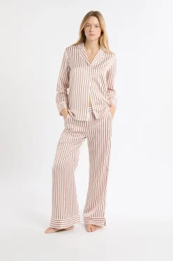 Pantalón de pijama a rayas de satén