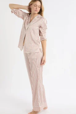 Pantalón de pijama a rayas de satén