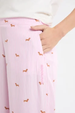 Pantalón de pijama a rayas con estampado de perros