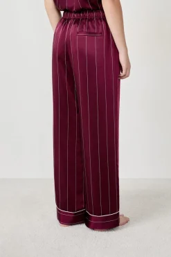 Pantalón de pijama a rayas de satén