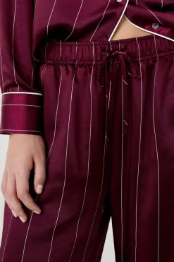 Pantalón de pijama a rayas de satén