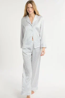 Pantalón de pijama a rayas de satén