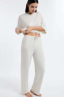 Pantalón de pijama ancho de modal