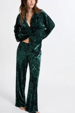 Pantalón de pijama con efecto terciopelo