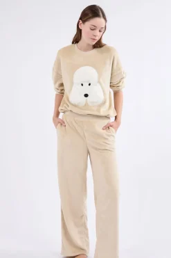 Pantalón de pijama con efecto terciopelo