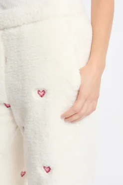 Pantalón de pijama con estampado de corazones efecto polar