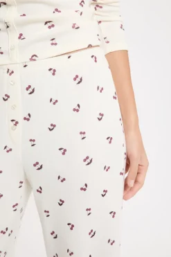 Pantalón de pijama con estampado de cerezas