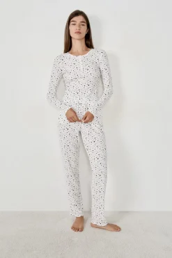 Pantalón de pijama con estampado de corazones