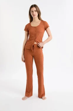 Pantalón de pijama con estampado de corazones