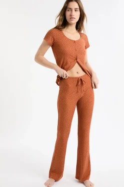 Pantalón de pijama con estampado de corazones