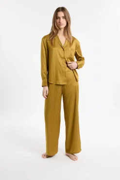 Pantalón de pijama de satén a rayas