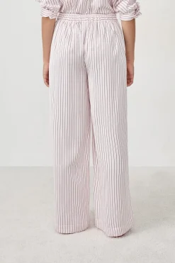 Pantalón de pijama de satén a rayas