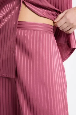Pantalón de pijama de satén a rayas