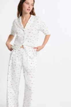 Pantalón de pijama estampado de algodón