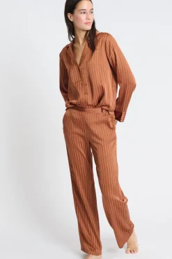 Pantalón de pijama satinado a rayas