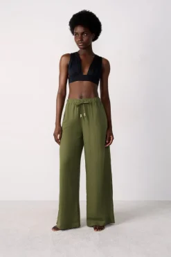 Pantalón de playa ancho de lino