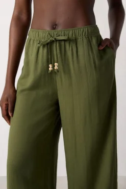 Pantalón de playa ancho de lino