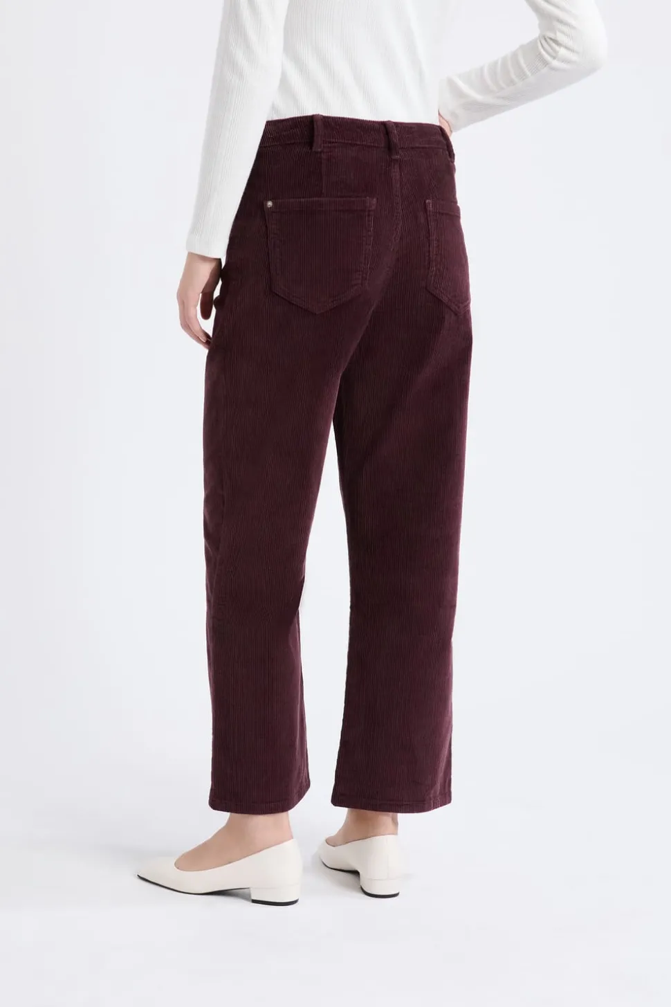 Pantalón recto de algodón con efecto terciopelo